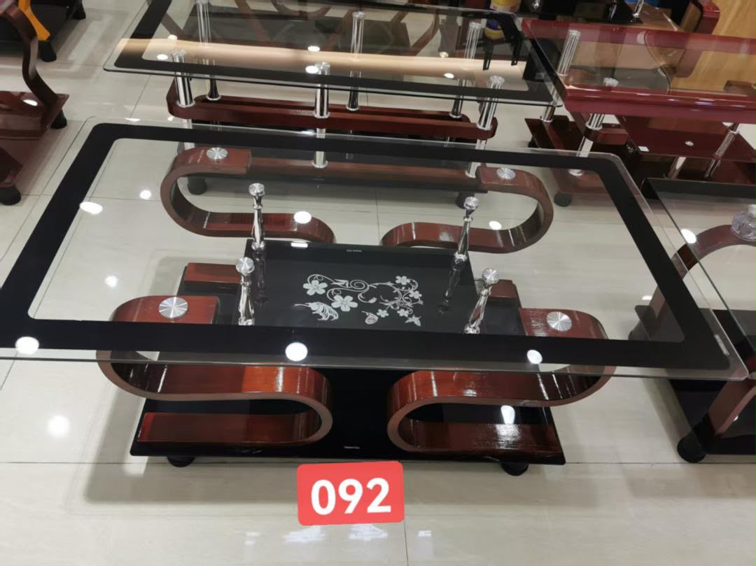 Table Basse Design Acajou/Verre - Model 092