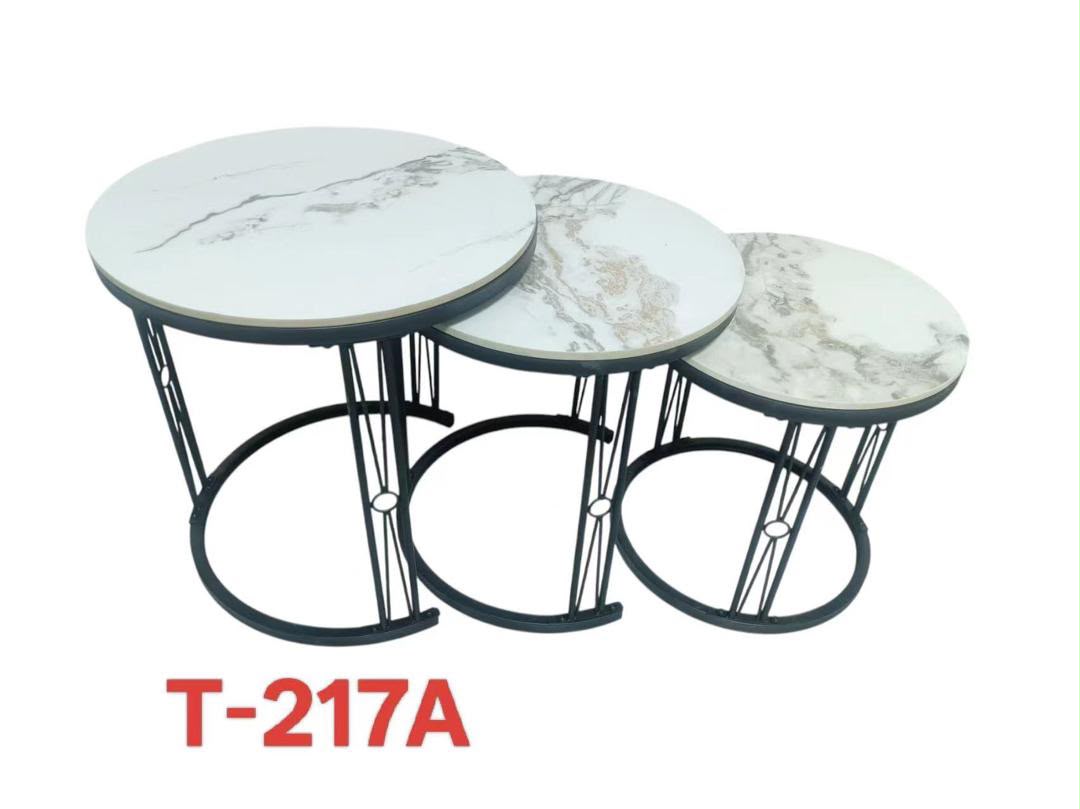 Set de 3 tables gigognes T-217A plateau marbre