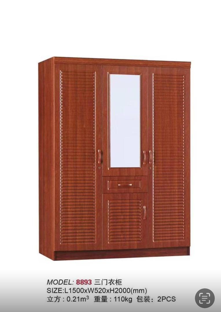 Armoire 3 Portes avec Miroir et Tiroir 8893