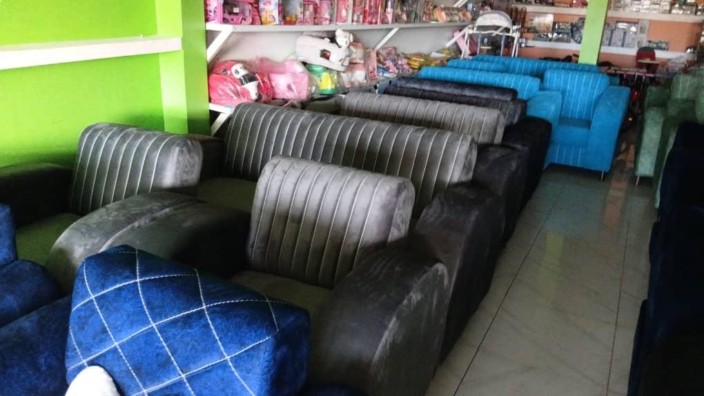 Ensemble Salon Fauteuils en Tissu Bleu Turquoise — photo 2