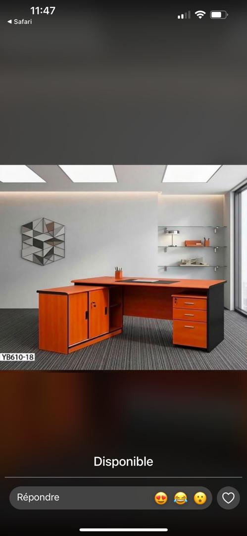 Bureau de direction en L YB610-18 – Orange & Anthracite