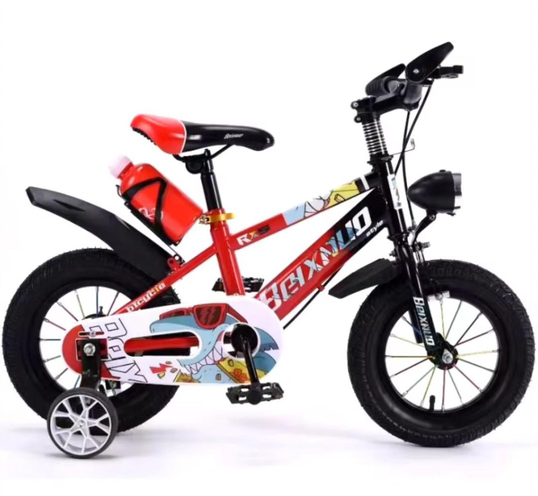 Vélo Enfant Motif Requin Rouge et Noir avec Stabilisateurs — photo 2