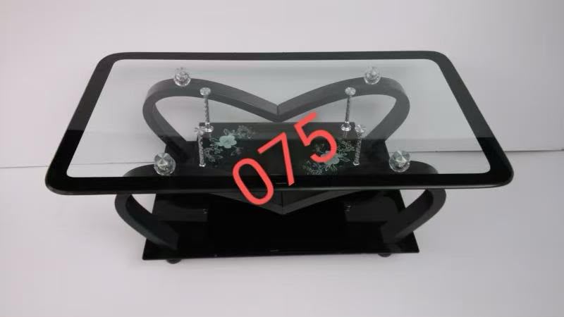 Table Basse Design Coeur Verre/Noir - Model 075