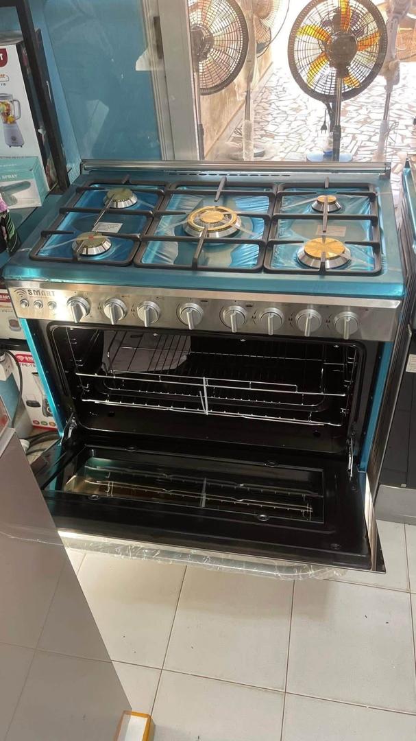 Cuisinière à Gaz Smart Inox 5 Feux avec Grand Four