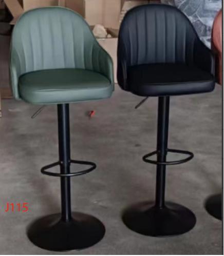 Tabouret de Bar J115 Vert ou Noir avec Dossier