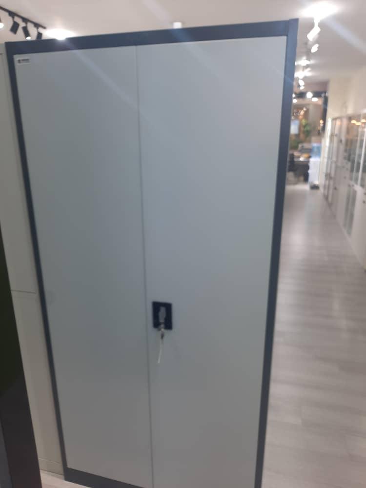 Armoire Métallique 2 Portes Gris Clair avec Serrure