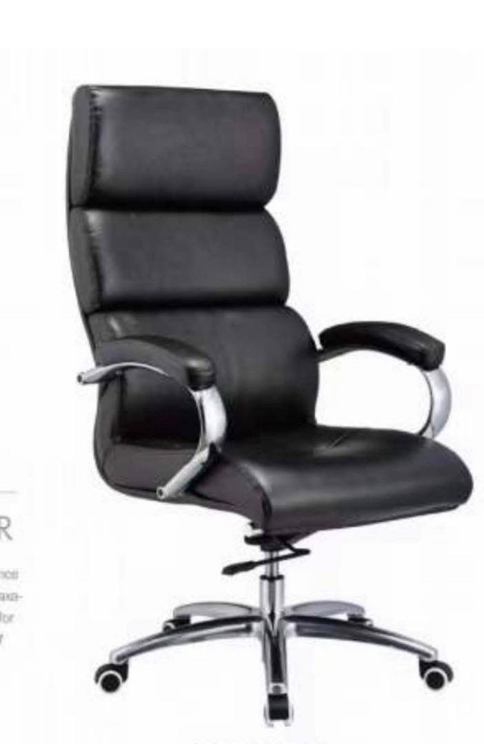 Fauteuil de Direction Cuir Noir Dossier Haut